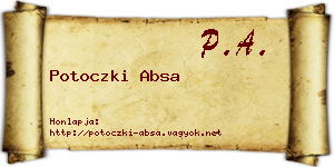 Potoczki Absa névjegykártya
